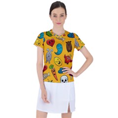 Graffiti Characters Seamless Ornament Women s Sports Top by Bedest