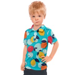 Pop Art Style Citrus Seamless Pattern Kids  Polo T-Shirt