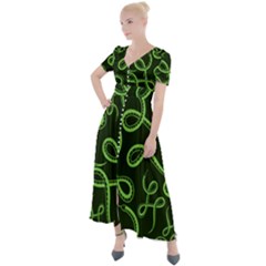 Snakes Seamless Pattern Button Up Short Sleeve Maxi Dress by Bedest