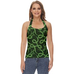 Snakes Seamless Pattern Basic Halter Top by Bedest