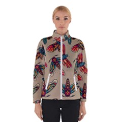 Tattoos Colorful Seamless Pattern Women s Bomber Jacket