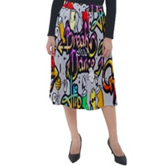 Hip Hop Background Classic Velour Midi Skirt  by Bedest