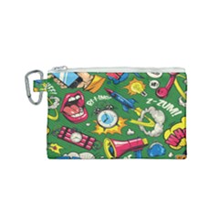 Pop Art Colorful Seamless Pattern Canvas Cosmetic Bag (small)