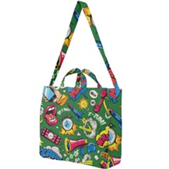 Pop Art Colorful Seamless Pattern Square Shoulder Tote Bag by Bedest