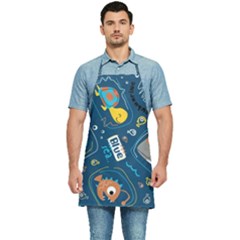 Seamless Pattern Vector Submarine With Sea Animals Cartoon Kitchen Apron by Bedest