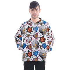 Full Color Flash Tattoo Patterns Men s Half Zip Pullover