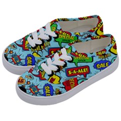 Comic Bubbles Seamless Pattern Kids  Classic Low Top Sneakers by Bedest