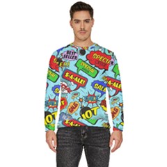 Comic Bubbles Seamless Pattern Men s Fleece Sweatshirt