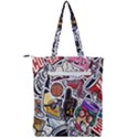 Vintage College Colorful Seamless Pattern Double Zip Up Tote Bag View2