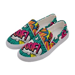 Comic Colorful Seamless Pattern Women s Canvas Slip Ons by Bedest