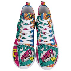 Comic Colorful Seamless Pattern Men s Lightweight High Top Sneakers