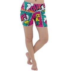 Comic Colorful Seamless Pattern Lightweight Velour Yoga Shorts by Bedest