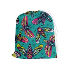 Vintage Colorful Insects Seamless Pattern Drawstring Pouch (xl) by Bedest