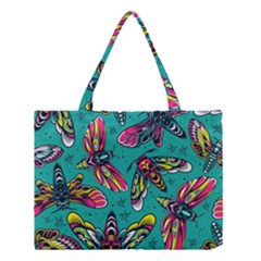 Vintage Colorful Insects Seamless Pattern Medium Tote Bag by Bedest