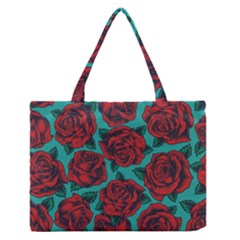 Vintage Floral Colorful Seamless Pattern Zipper Medium Tote Bag by Bedest