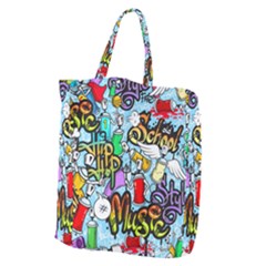 Graffiti Characters Seamless Patterns Giant Grocery Tote