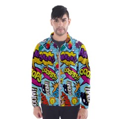 Comic Elements Colorful Seamless Pattern Men s Windbreaker by Bedest