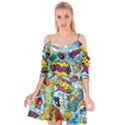 Comic Elements Colorful Seamless Pattern Cutout Spaghetti Strap Chiffon Dress View1