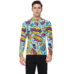 Comic Elements Colorful Seamless Pattern Men s Long Sleeve Rash Guard by Bedest