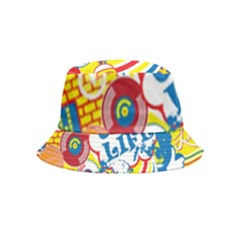 Colorful City Life Horizontal Seamless Pattern Urban City Inside Out Bucket Hat (kids) by Bedest