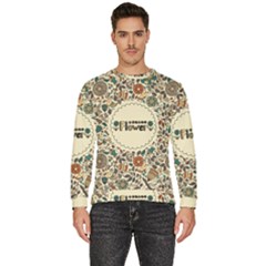 Seamless Pattern With Flower Birds Men s Fleece Sweatshirt