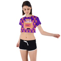 Taylor Swift 1989 80s Retro Tie Back Short Sleeve Crop T-shirt by flowerland