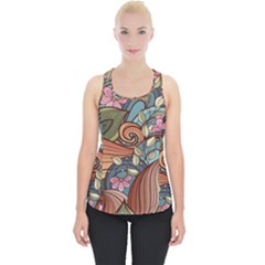 Multicolored Flower Decor Flowers Patterns Leaves Colorful Piece Up Tank Top by Pakjumat
