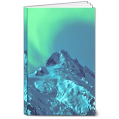 Aurora Borealis Sky Winter Snow Mountains Night 8  X 10  Softcover Notebook by Pakjumat