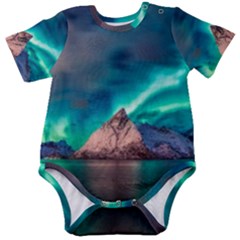 Amazing Aurora Borealis Colors Baby Short Sleeve Bodysuit by Pakjumat