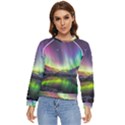 Aurora Borealis Polar Northern Lights Natural Phenomenon North Night Mountains Women s Long Sleeve Raglan T-Shirt View1