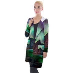 Aurora Borealis Nature Sky Light Hooded Pocket Cardigan by Pakjumat