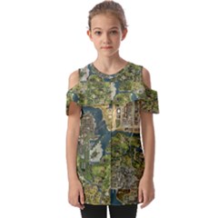 Map Illustration Gta Fold Over Open Sleeve Top by Pakjumat