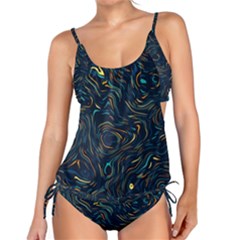 Colorful Abstract Pattern Creative Colorful Line Linear Background Tankini Set
