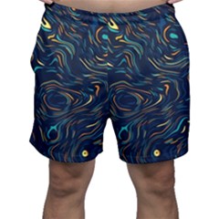Colorful Abstract Pattern Creative Colorful Line Linear Background Men s Shorts by Pakjumat