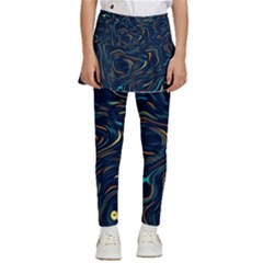 Colorful Abstract Pattern Creative Colorful Line Linear Background Kids  Skirted Pants by Pakjumat