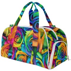 Colorful Roses Bouquet Rainbow Burner Gym Duffel Bag