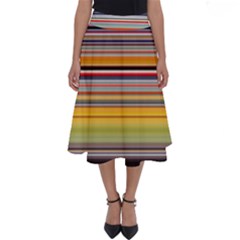 Neopolitan Horizontal Lines Strokes Perfect Length Midi Skirt