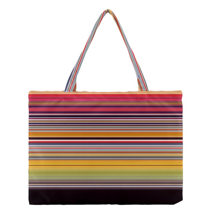 Neopolitan Horizontal Lines Strokes Medium Tote Bag