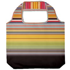 Neopolitan Horizontal Lines Strokes Foldable Grocery Recycle Bag