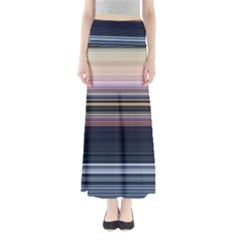 Horizontal Line Strokes Color Lines Full Length Maxi Skirt by Pakjumat