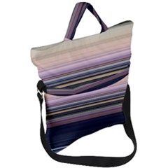 Horizontal Line Strokes Color Lines Fold Over Handle Tote Bag by Pakjumat