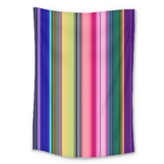 Pastel Colors Striped Pattern Large Tapestry