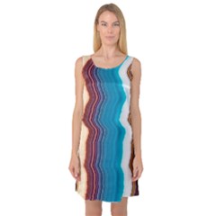 Line Vertical Lines Color Lines Sleeveless Satin Nightdress