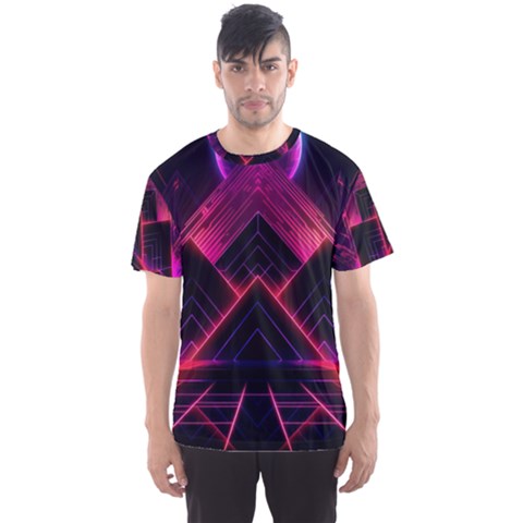 Synthwave City Retrowave Wave Men s Sport Mesh T-shirt by Pakjumat