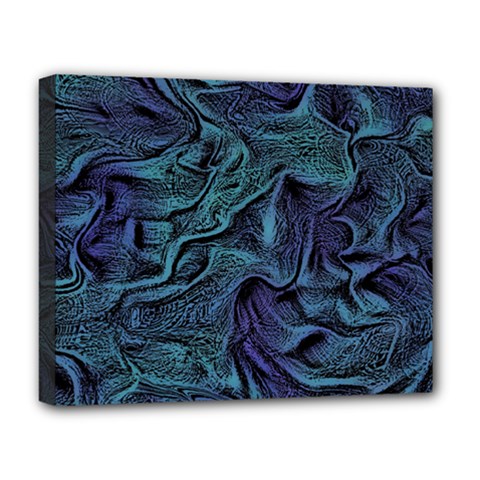 Abstract Blue Wave Texture Patten Deluxe Canvas 20  X 16  (stretched) by Pakjumat