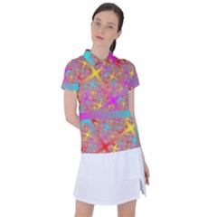 Geometric Abstract Colorful Women s Polo T-shirt