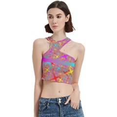 Geometric Abstract Colorful Cut Out Top