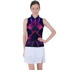 Synthwave City Retrowave Wave Women s Sleeveless Polo T-shirt by Pakjumat