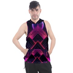 Synthwave City Retrowave Wave Men s Sleeveless Hoodie by Pakjumat