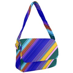 Color Lines Slanting Green Blue Courier Bag by Pakjumat